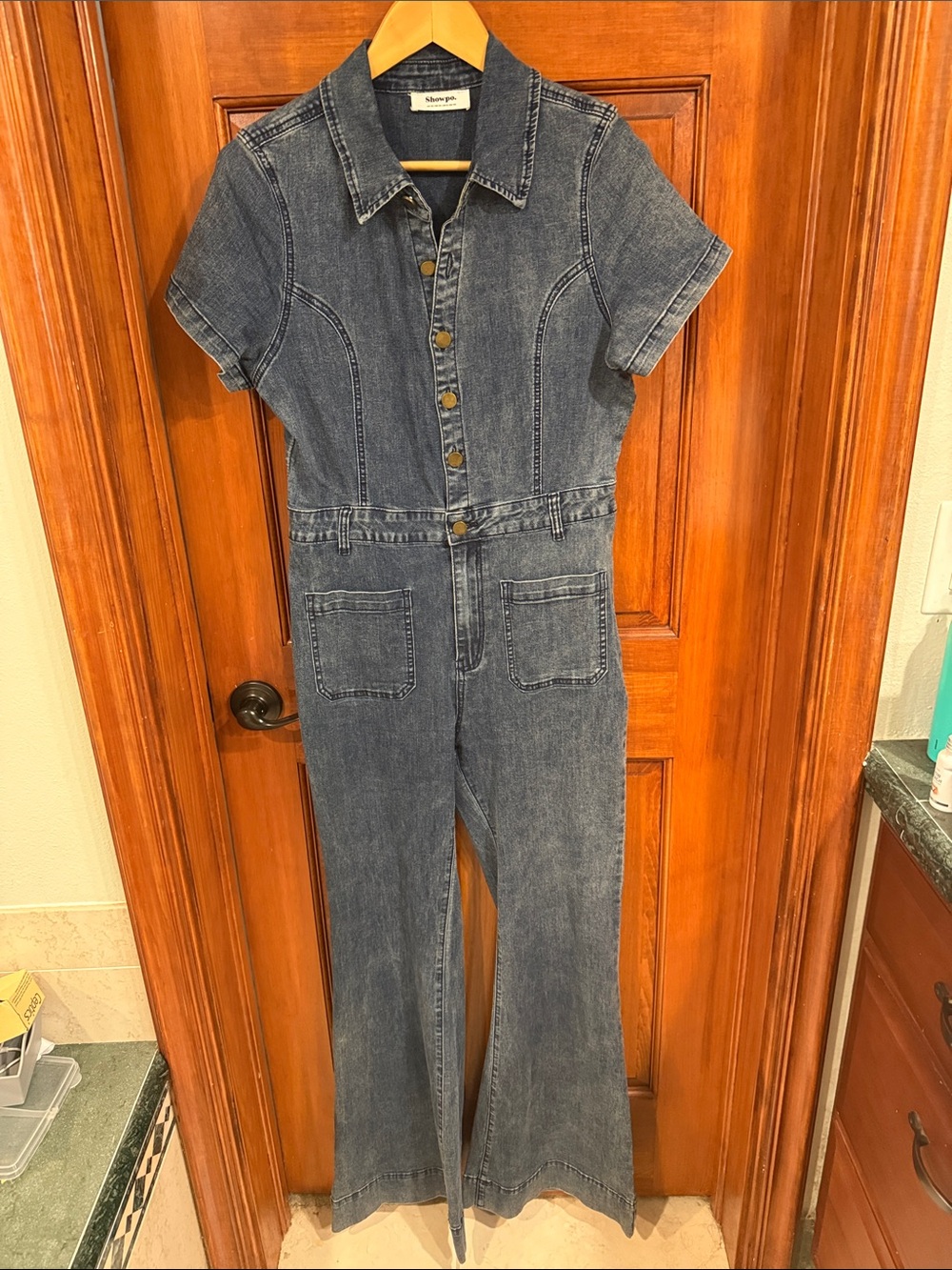 Showpo Women’s Denim wide leg Jumpsuit -